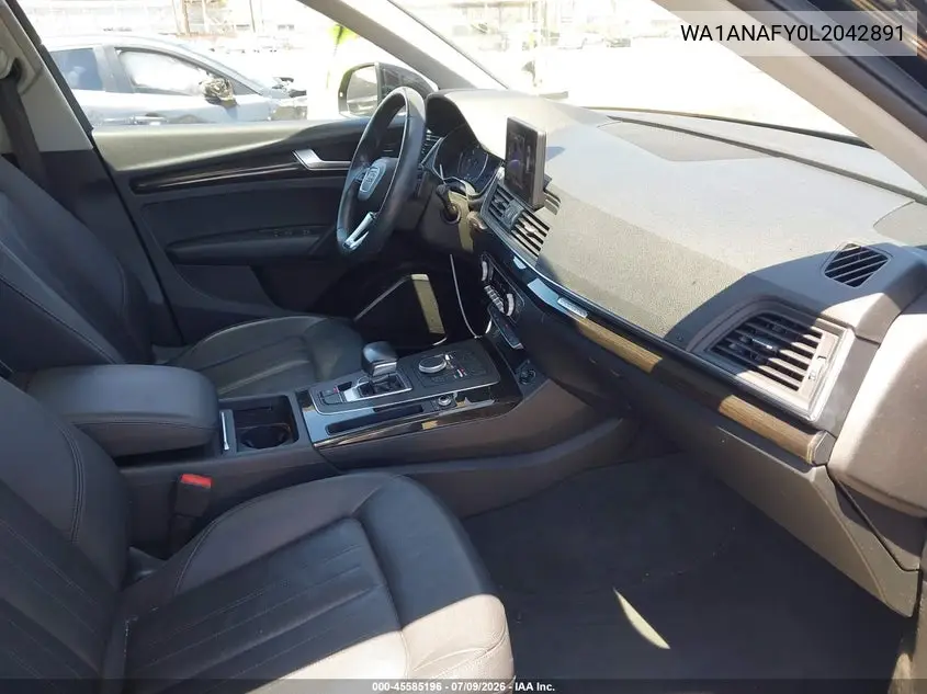 2020 Audi Q5 Premium 45 Tfsi Quattro S Tronic VIN: WA1ANAFY0L2042891 Lot: 45585196
