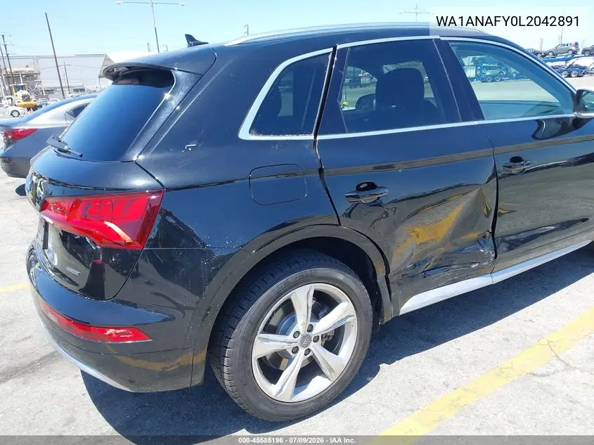 2020 Audi Q5 Premium 45 Tfsi Quattro S Tronic VIN: WA1ANAFY0L2042891 Lot: 45585196