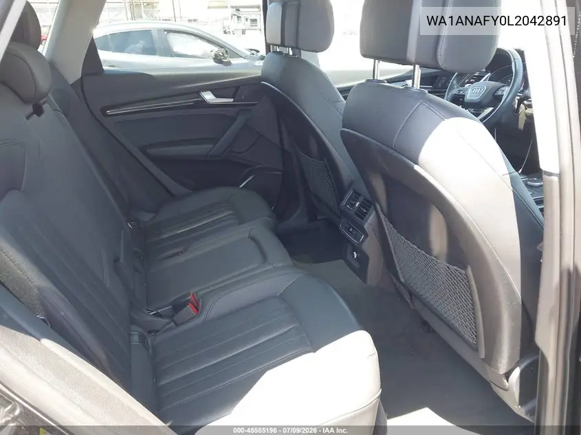 2020 Audi Q5 Premium 45 Tfsi Quattro S Tronic VIN: WA1ANAFY0L2042891 Lot: 45585196