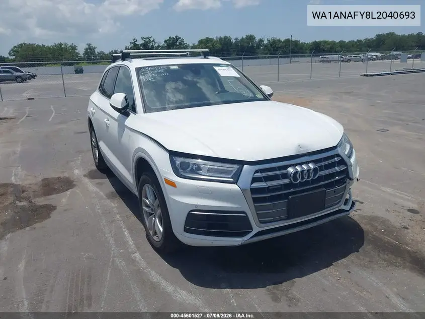 2020 Audi Q5 Premium 45 Tfsi Quattro S Tronic/Titanium Premium 45 Tfsi Quattro S Tronic VIN: WA1ANAFY8L2040693 Lot: 45601527
