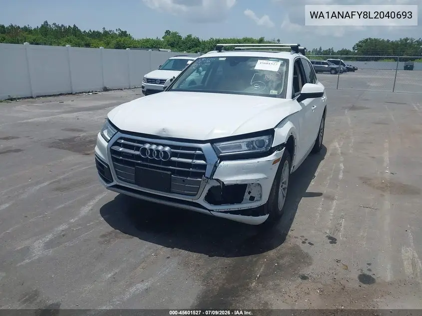 2020 Audi Q5 Premium 45 Tfsi Quattro S Tronic/Titanium Premium 45 Tfsi Quattro S Tronic VIN: WA1ANAFY8L2040693 Lot: 45601527