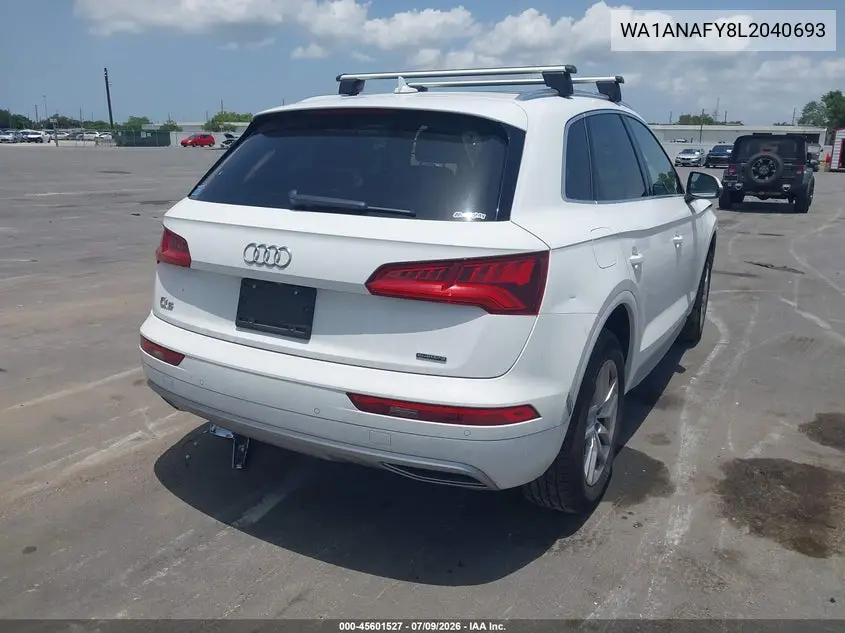 2020 Audi Q5 Premium 45 Tfsi Quattro S Tronic/Titanium Premium 45 Tfsi Quattro S Tronic VIN: WA1ANAFY8L2040693 Lot: 45601527