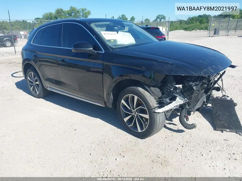 2021 Audi Q5 Premium Plus 45 Tfsi Quattro S Tronic VIN: WA1BAAFY8M2021997 Lot: 45354130
