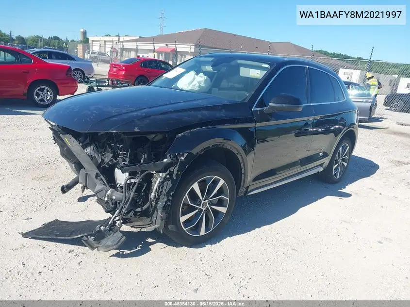 2021 Audi Q5 Premium Plus 45 Tfsi Quattro S Tronic VIN: WA1BAAFY8M2021997 Lot: 45354130