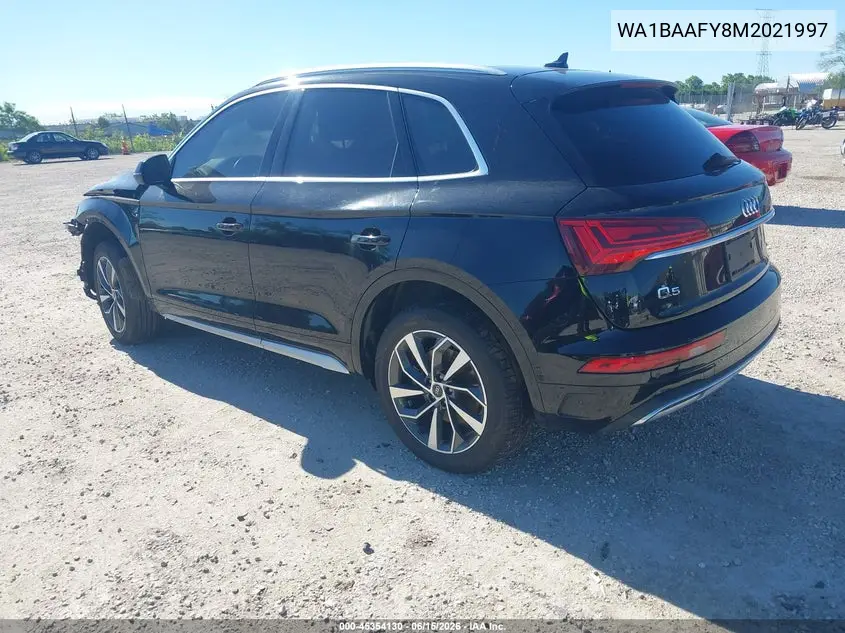2021 Audi Q5 Premium Plus 45 Tfsi Quattro S Tronic VIN: WA1BAAFY8M2021997 Lot: 45354130
