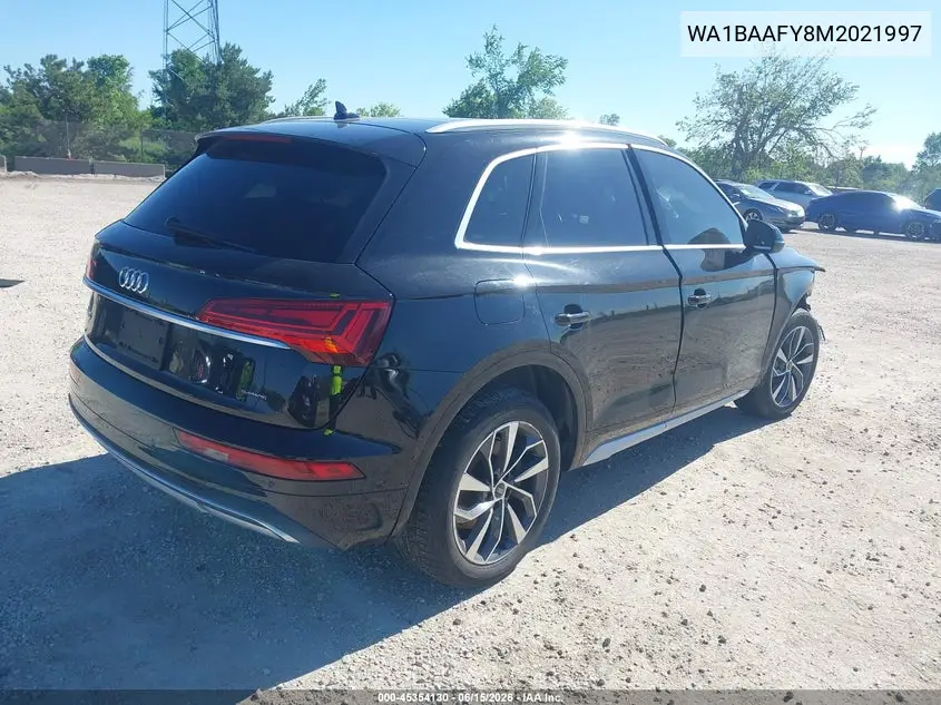 2021 Audi Q5 Premium Plus 45 Tfsi Quattro S Tronic VIN: WA1BAAFY8M2021997 Lot: 45354130