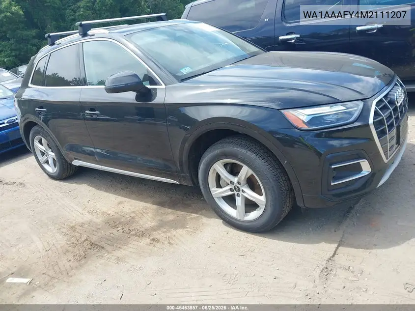 2021 Audi Q5 Premium 45 Tfsi Quattro S Tronic VIN: WA1AAAFY4M2111207 Lot: 45463857