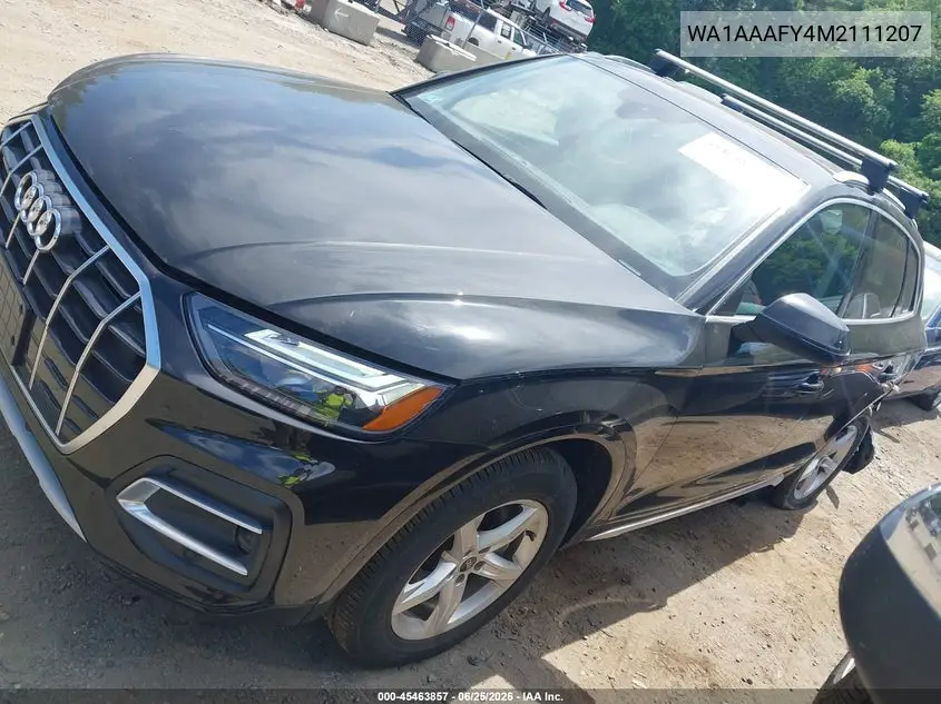 2021 Audi Q5 Premium 45 Tfsi Quattro S Tronic VIN: WA1AAAFY4M2111207 Lot: 45463857