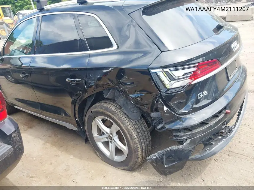 2021 Audi Q5 Premium 45 Tfsi Quattro S Tronic VIN: WA1AAAFY4M2111207 Lot: 45463857