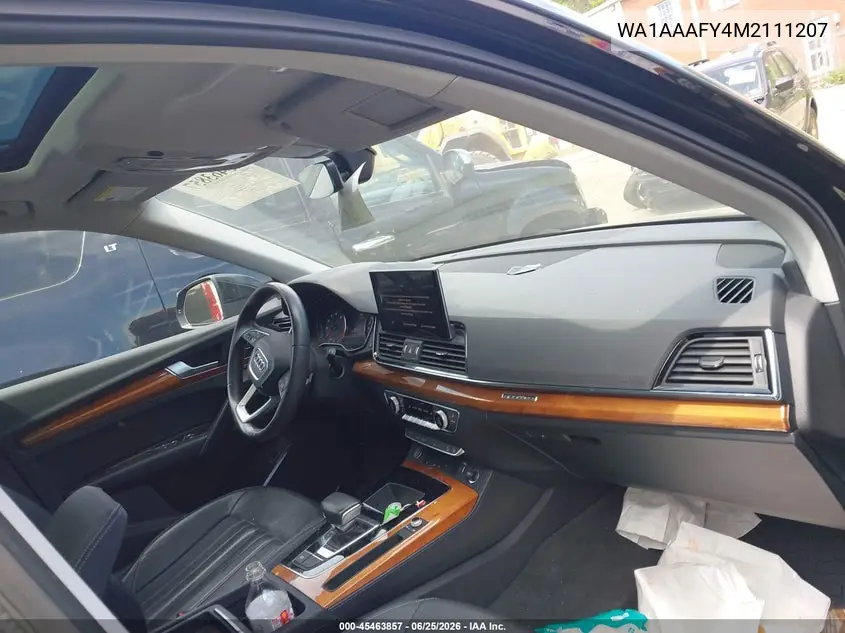 2021 Audi Q5 Premium 45 Tfsi Quattro S Tronic VIN: WA1AAAFY4M2111207 Lot: 45463857