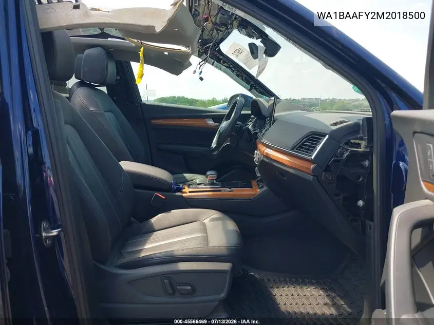 2021 Audi Q5 Premium Plus 45 Tfsi Quattro S Tronic VIN: WA1BAAFY2M2018500 Lot: 45566469