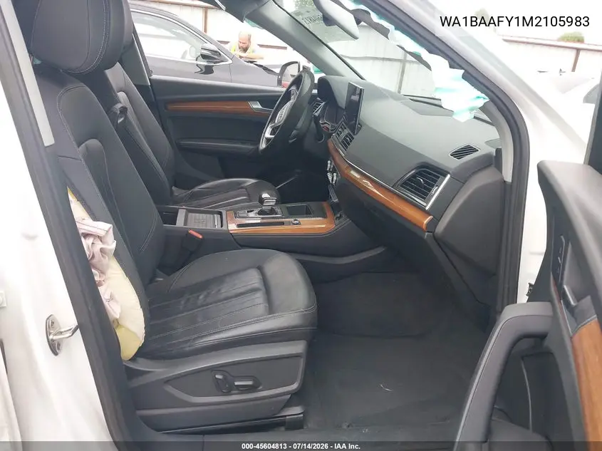 2021 Audi Q5 Premium Plus 45 Tfsi Quattro S Tronic VIN: WA1BAAFY1M2105983 Lot: 45604813