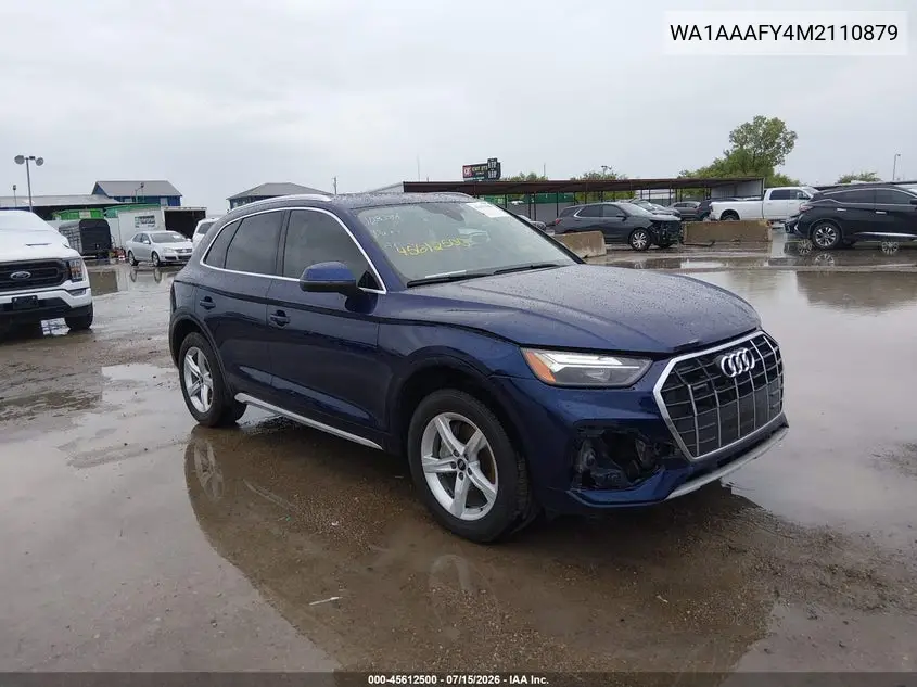 2021 Audi Q5 Premium 45 Tfsi Quattro S Tronic VIN: WA1AAAFY4M2110879 Lot: 45612500