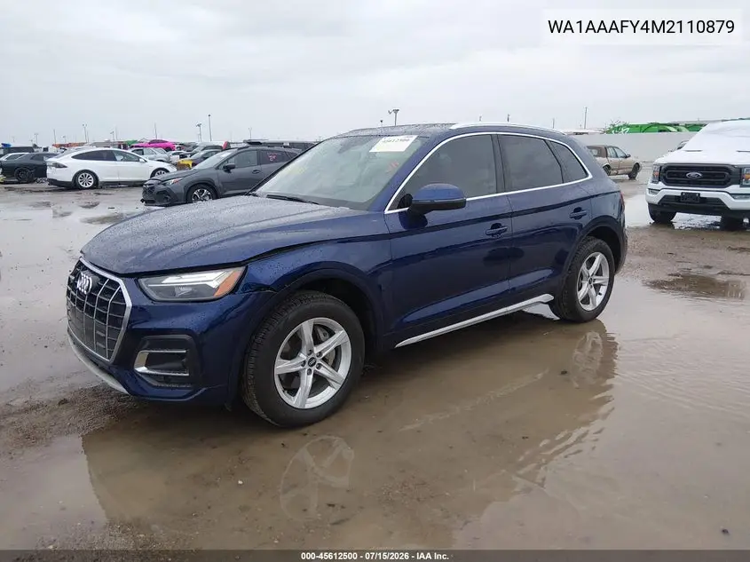 2021 Audi Q5 Premium 45 Tfsi Quattro S Tronic VIN: WA1AAAFY4M2110879 Lot: 45612500