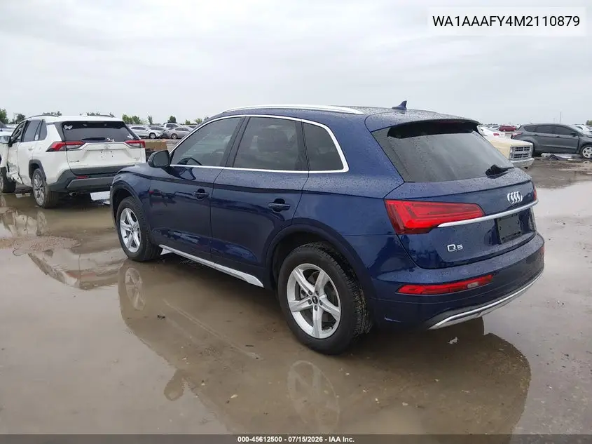 2021 Audi Q5 Premium 45 Tfsi Quattro S Tronic VIN: WA1AAAFY4M2110879 Lot: 45612500