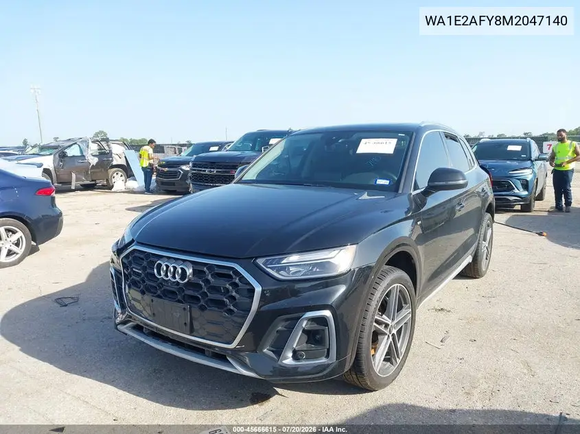 2021 Audi Q5 Premium Plus 55 Tfsi E Quattro S Tronic VIN: WA1E2AFY8M2047140 Lot: 45666615
