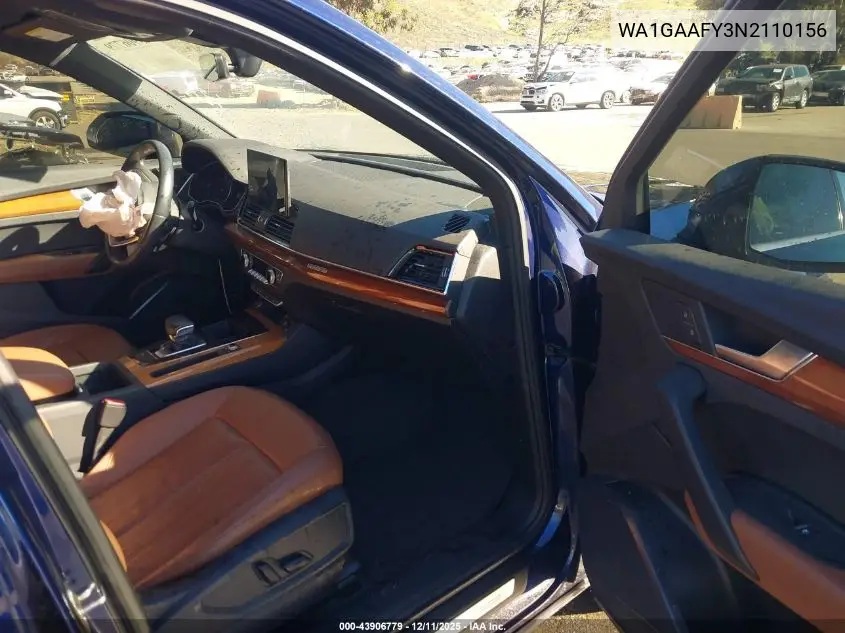 WA1GAAFY3N2110156 2022 Audi Q5 Premium 45 Tfsi S Line Quattro S Tronic