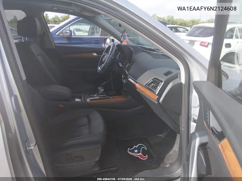 2022 Audi Q5 Premium Plus 45 Tfsi S Line Quattro S Tronic VIN: WA1EAAFY6N2124608 Lot: 45642158