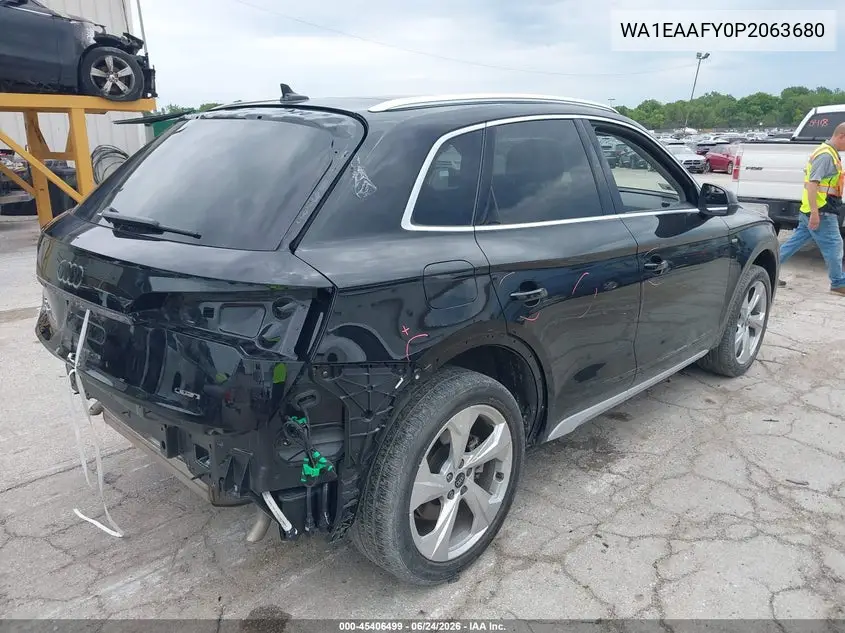2023 Audi Q5 Premium Plus 45 Tfsi S Line Quattro VIN: WA1EAAFY0P2063680 Lot: 45406499
