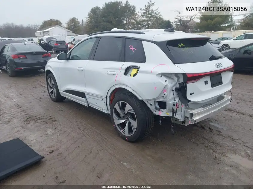 2025 Audi Q6 E-Tron Premium Plus Quattro VIN: WA124BGF8SA015856 Lot: 44486144