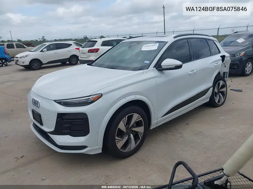 2025 Audi Q6 E-Tron Premium Plus Quattro VIN: WA124BGF8SA075846 Lot: 44852432