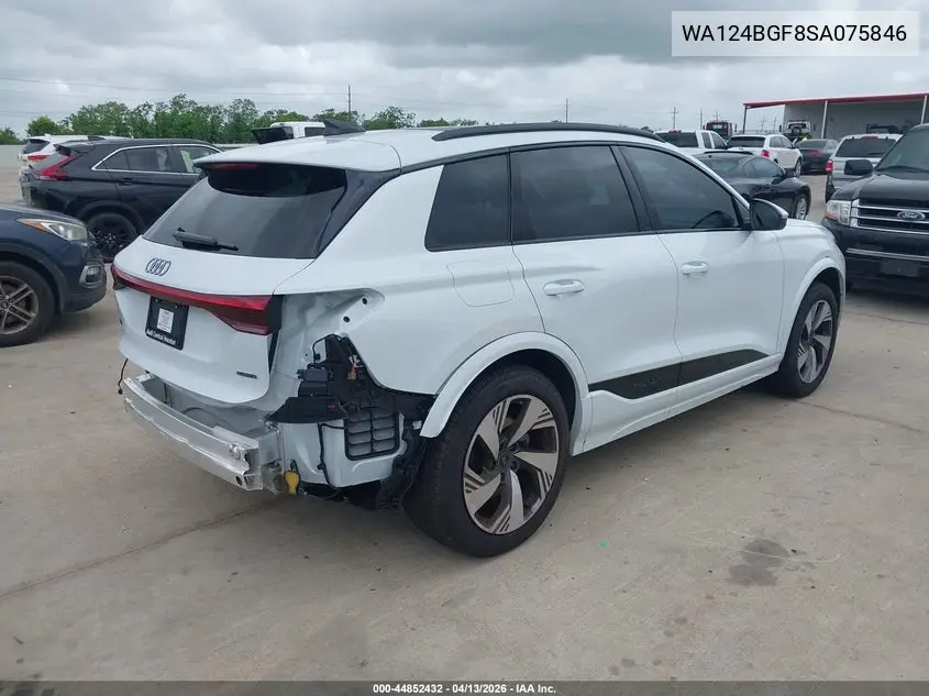 2025 Audi Q6 E-Tron Premium Plus Quattro VIN: WA124BGF8SA075846 Lot: 44852432
