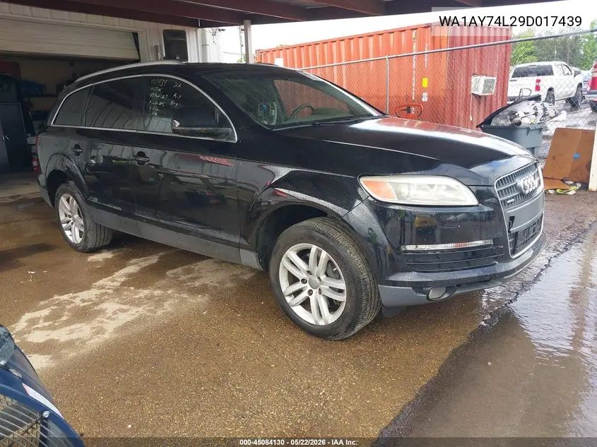 2009 Audi Q7 3.6 5 Passenger/3.6 Premium VIN: WA1AY74L29D017439 Lot: 45084130