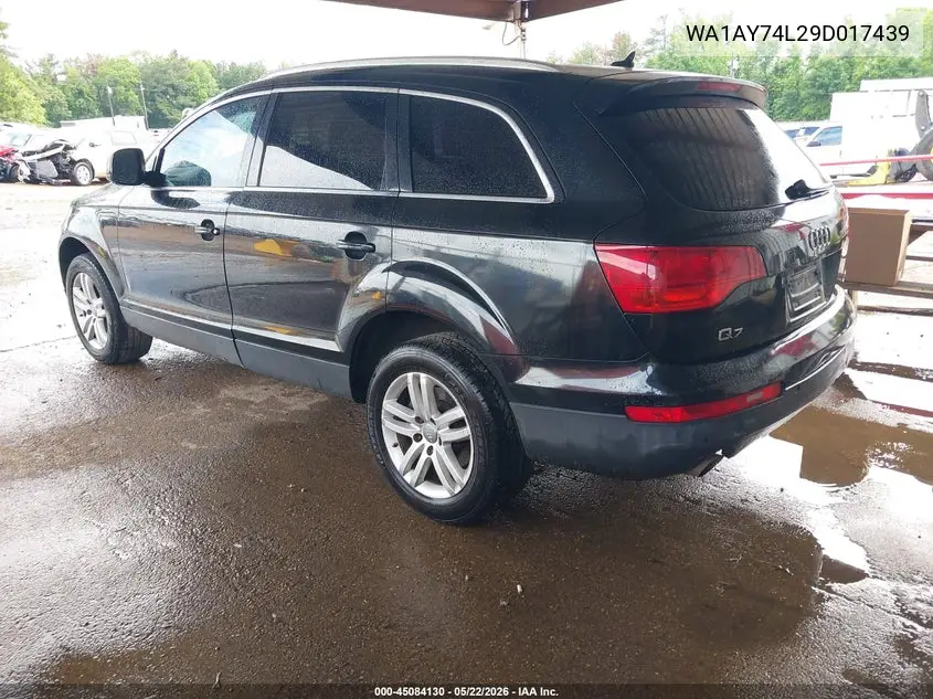 2009 Audi Q7 3.6 5 Passenger/3.6 Premium VIN: WA1AY74L29D017439 Lot: 45084130