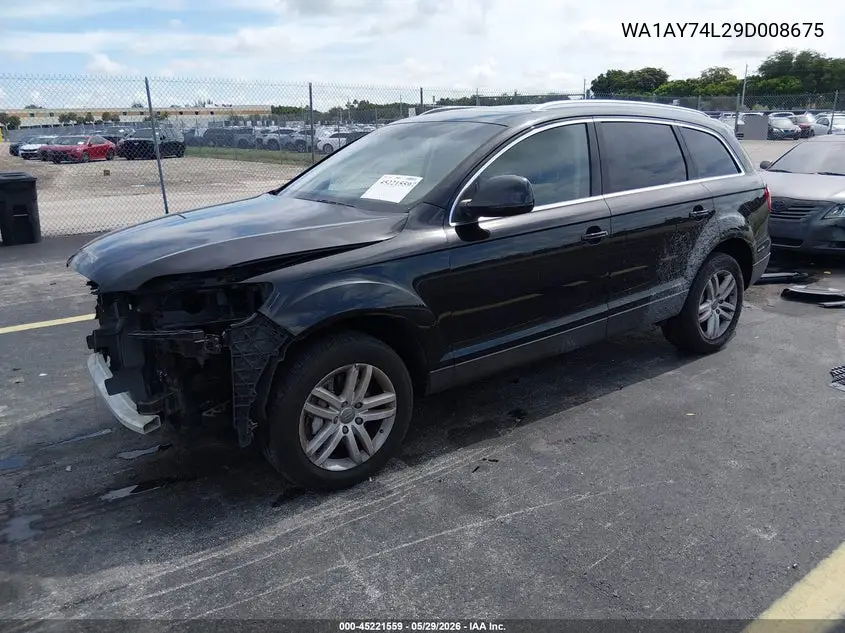 2009 Audi Q7 3.6 5 Passenger/3.6 Premium VIN: WA1AY74L29D008675 Lot: 45221559