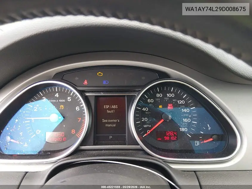 2009 Audi Q7 3.6 5 Passenger/3.6 Premium VIN: WA1AY74L29D008675 Lot: 45221559