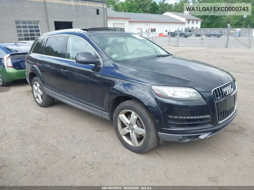 2012 Audi Q7 3.0T Premium VIN: WA1LGAFEXCD000743 Lot: 45230816