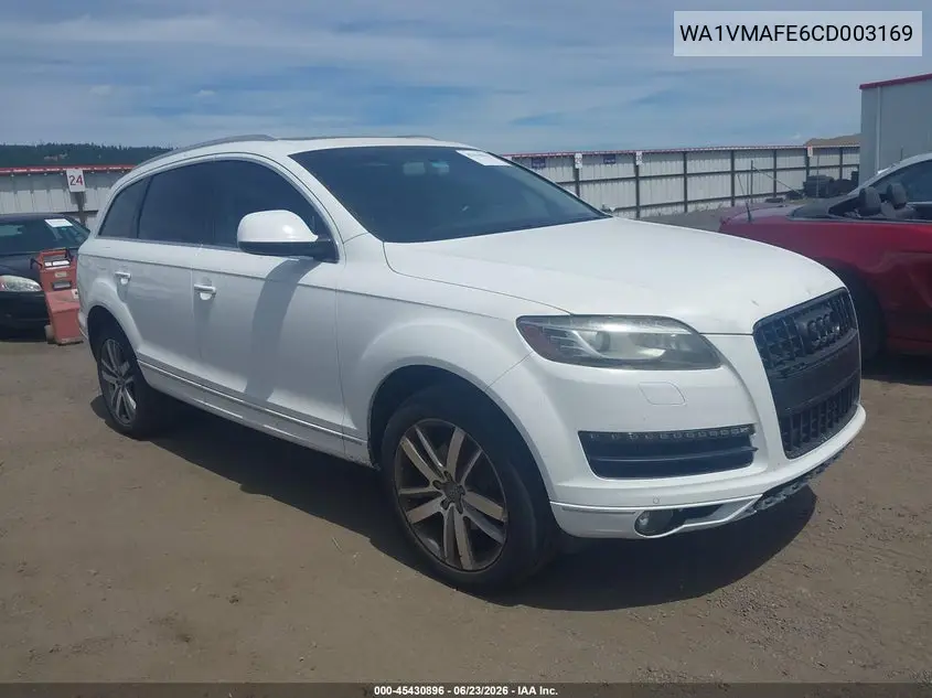 2012 Audi Q7 3.0 Tdi Premium VIN: WA1VMAFE6CD003169 Lot: 45430896