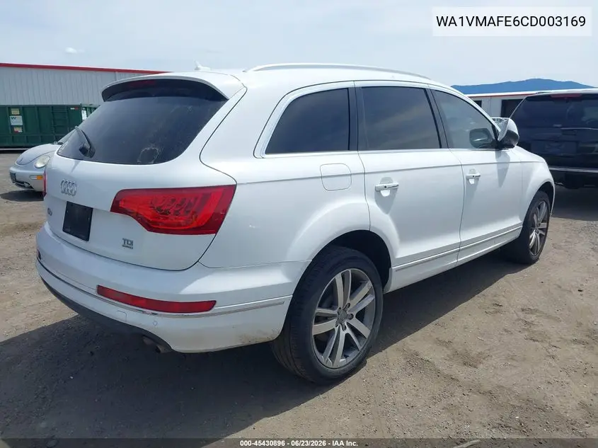 2012 Audi Q7 3.0 Tdi Premium VIN: WA1VMAFE6CD003169 Lot: 45430896