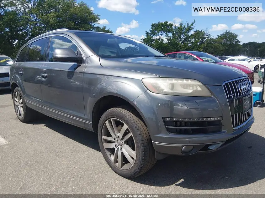 2012 Audi Q7 3.0 Tdi Premium VIN: WA1VMAFE2CD008336 Lot: 45576171