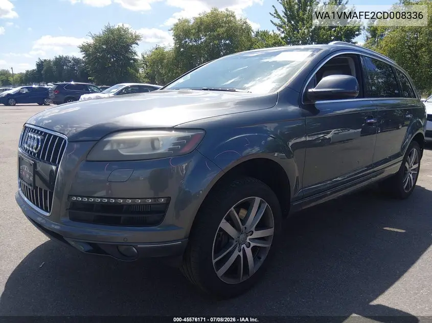 2012 Audi Q7 3.0 Tdi Premium VIN: WA1VMAFE2CD008336 Lot: 45576171
