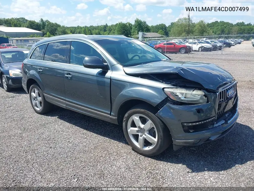 2012 Audi Q7 3.0 Tdi Premium VIN: WA1LMAFE4CD007499 Lot: 45665956