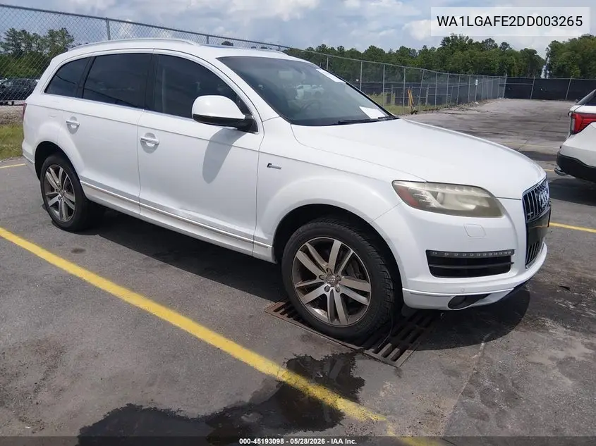 2013 Audi Q7 3.0T Premium VIN: WA1LGAFE2DD003265 Lot: 45193098