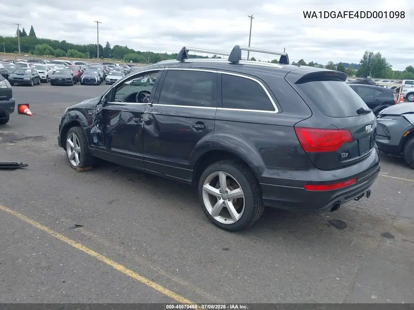 2013 Audi Q7 3.0T S Line Prestige VIN: WA1DGAFE4DD001098 Lot: 45570468