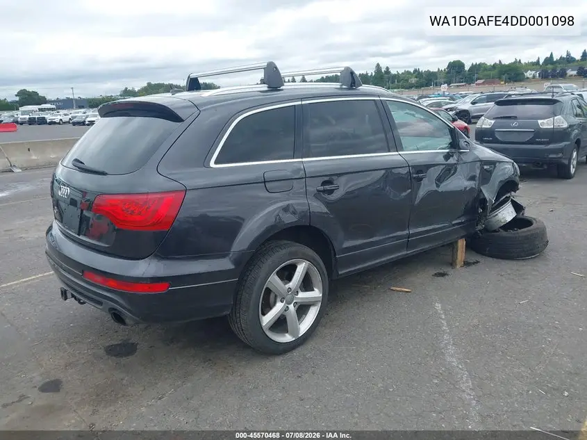 2013 Audi Q7 3.0T S Line Prestige VIN: WA1DGAFE4DD001098 Lot: 45570468