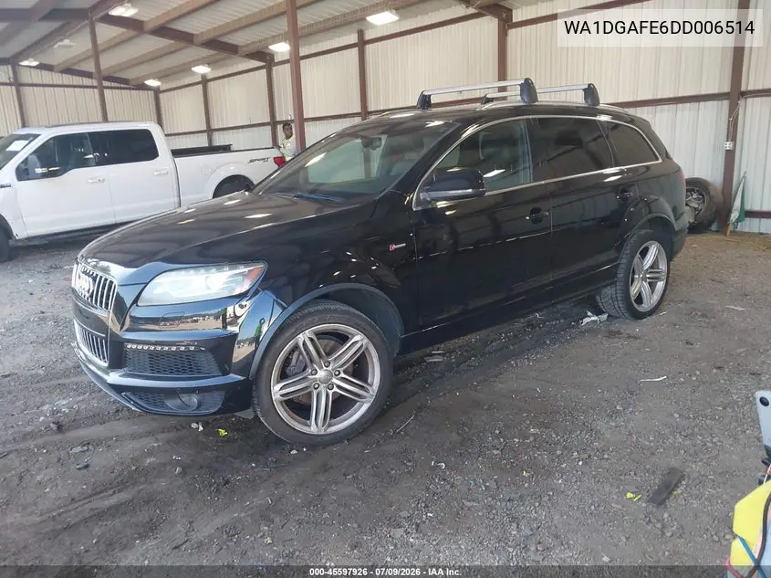 2013 Audi Q7 3.0T S Line Prestige VIN: WA1DGAFE6DD006514 Lot: 45597926