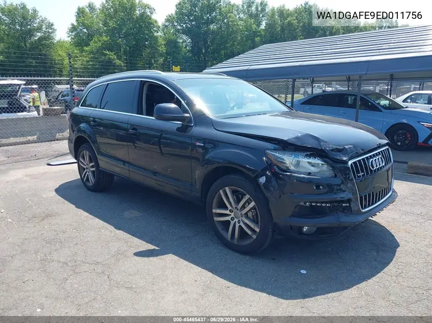 2014 Audi Q7 3.0T S Line Prestige VIN: WA1DGAFE9ED011756 Lot: 45465437
