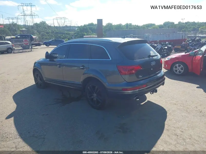 2014 Audi Q7 3.0 Tdi Premium VIN: WA1VMAFE0ED017653 Lot: 45583263