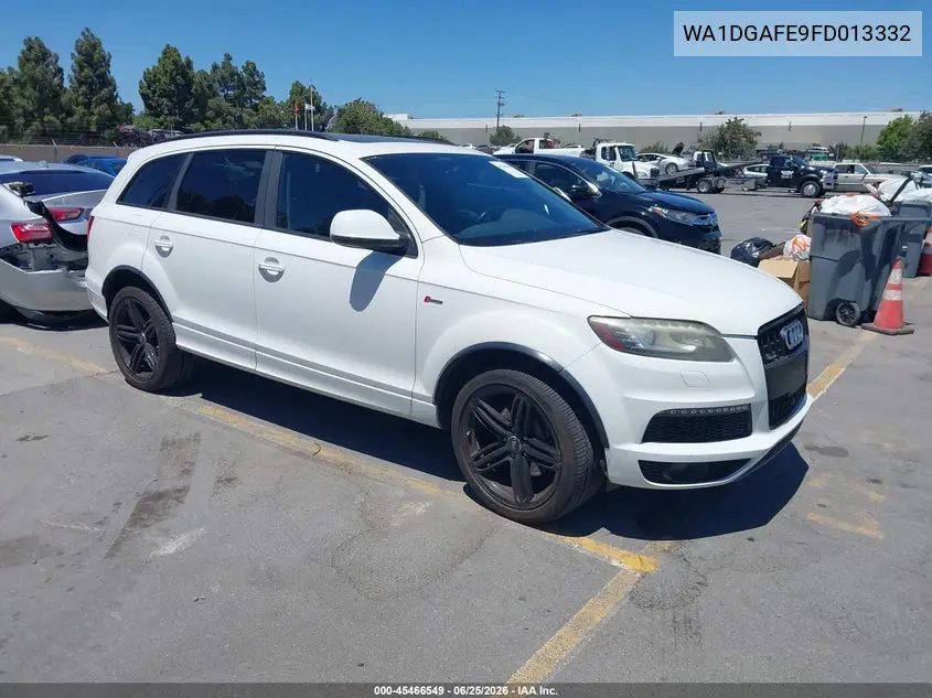 2015 Audi Q7 3.0T S Line Prestige VIN: WA1DGAFE9FD013332 Lot: 45466549