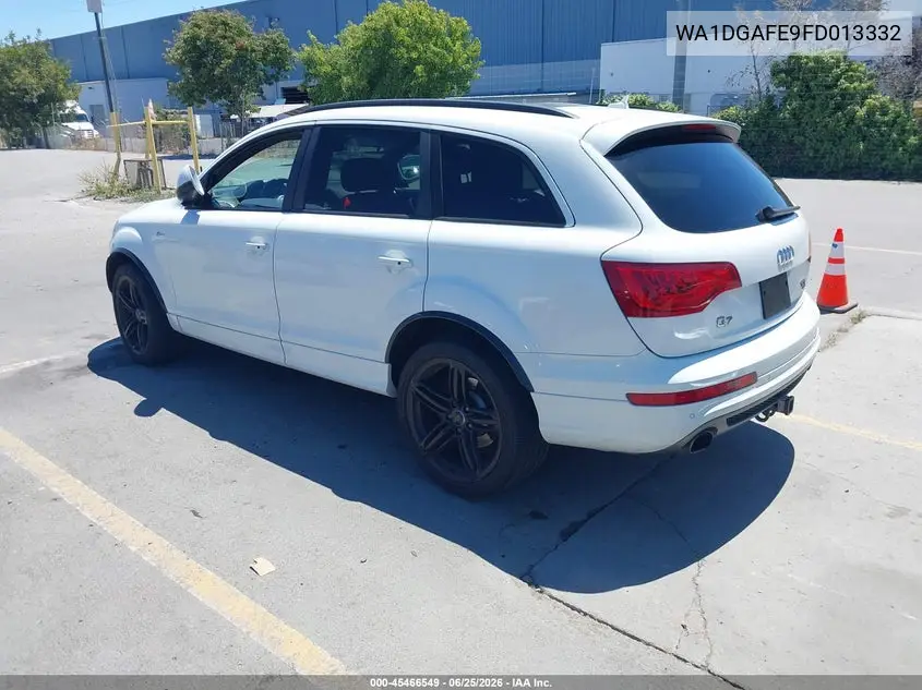 2015 Audi Q7 3.0T S Line Prestige VIN: WA1DGAFE9FD013332 Lot: 45466549