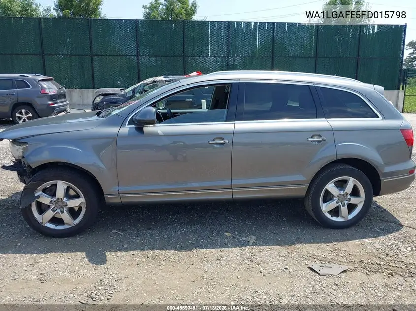 2015 Audi Q7 3.0T Premium VIN: WA1LGAFE5FD015798 Lot: 45593481
