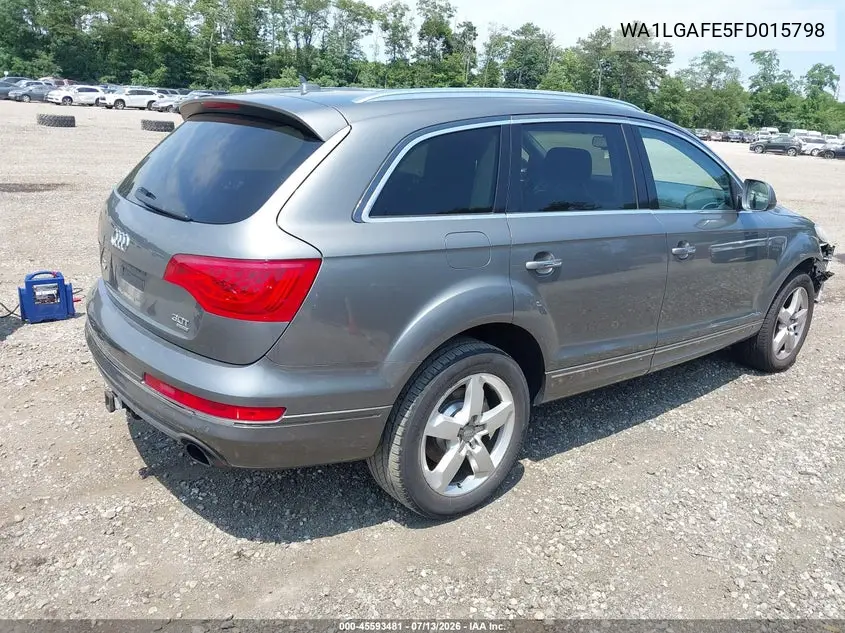 2015 Audi Q7 3.0T Premium VIN: WA1LGAFE5FD015798 Lot: 45593481