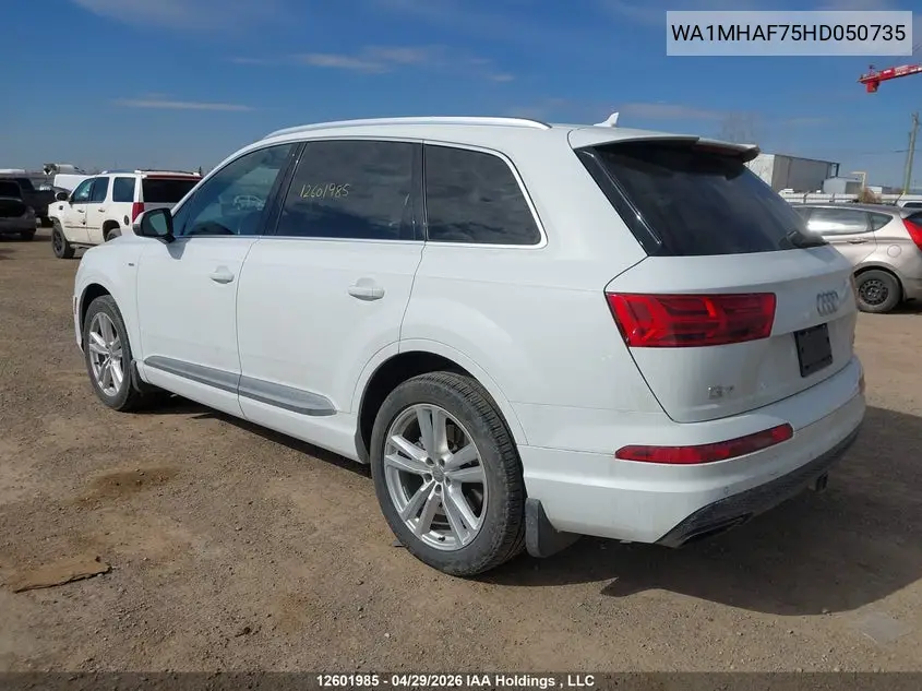 2017 Audi Q7 Progressiv S-Line VIN: WA1MHAF75HD050735 Lot: 12601985