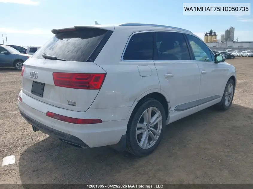 2017 Audi Q7 Progressiv S-Line VIN: WA1MHAF75HD050735 Lot: 12601985