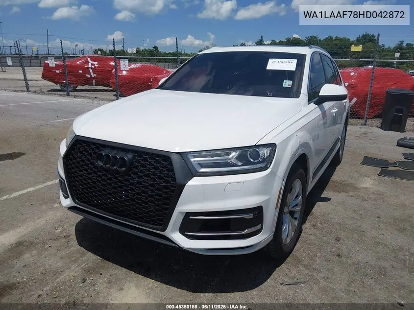 2017 Audi Q7 3.0T Premium VIN: WA1LAAF78HD042872 Lot: 45350188