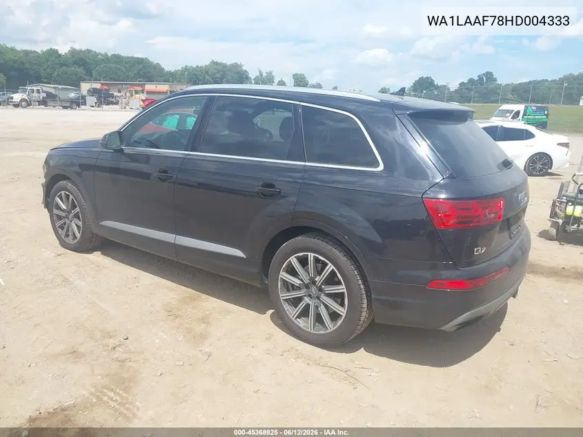 2017 Audi Q7 3.0T Premium VIN: WA1LAAF78HD004333 Lot: 45368825